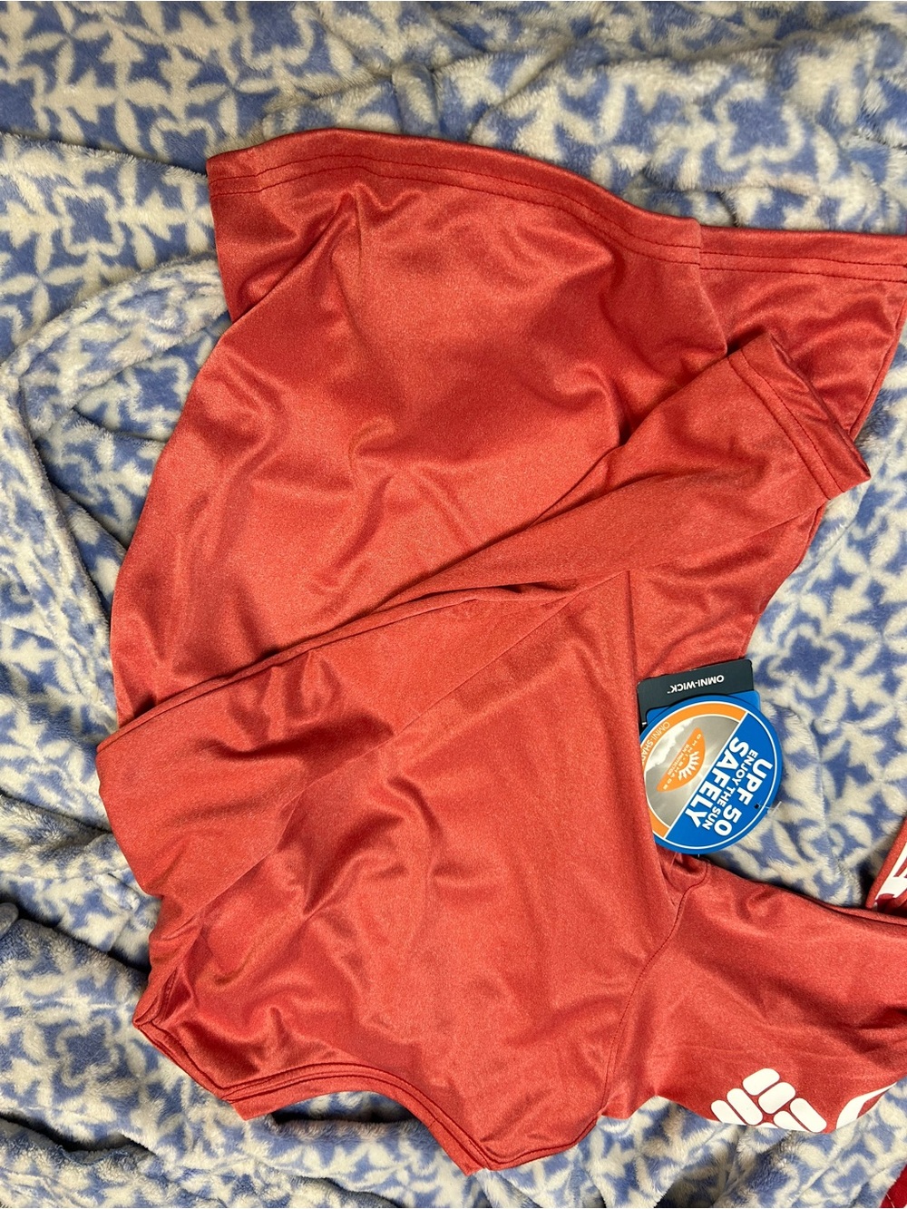 Columbia Red Long-Sleeve Shirt with White Logo - Picture 3 of 4
